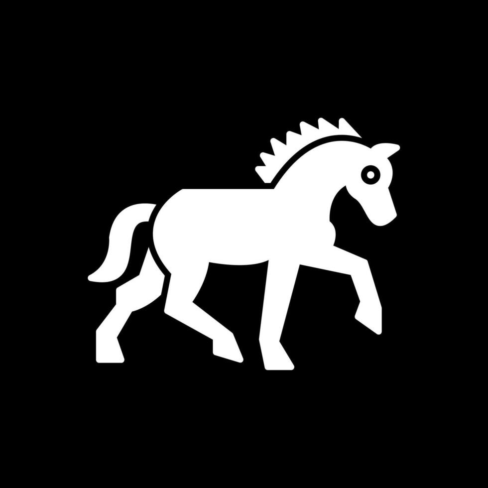 Horse Glyph Inverted Icon vector