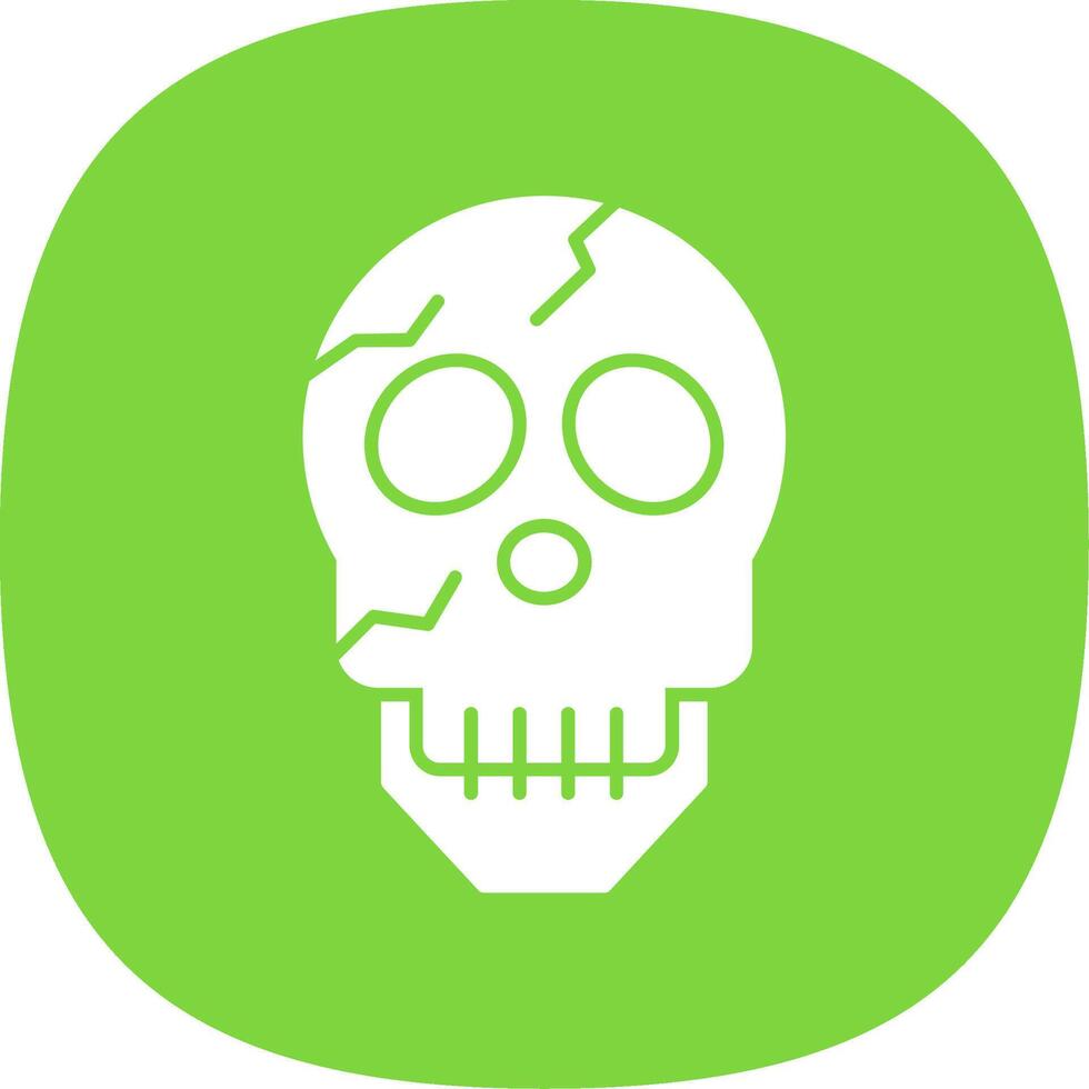 Skull Glyph Curve Icon vector