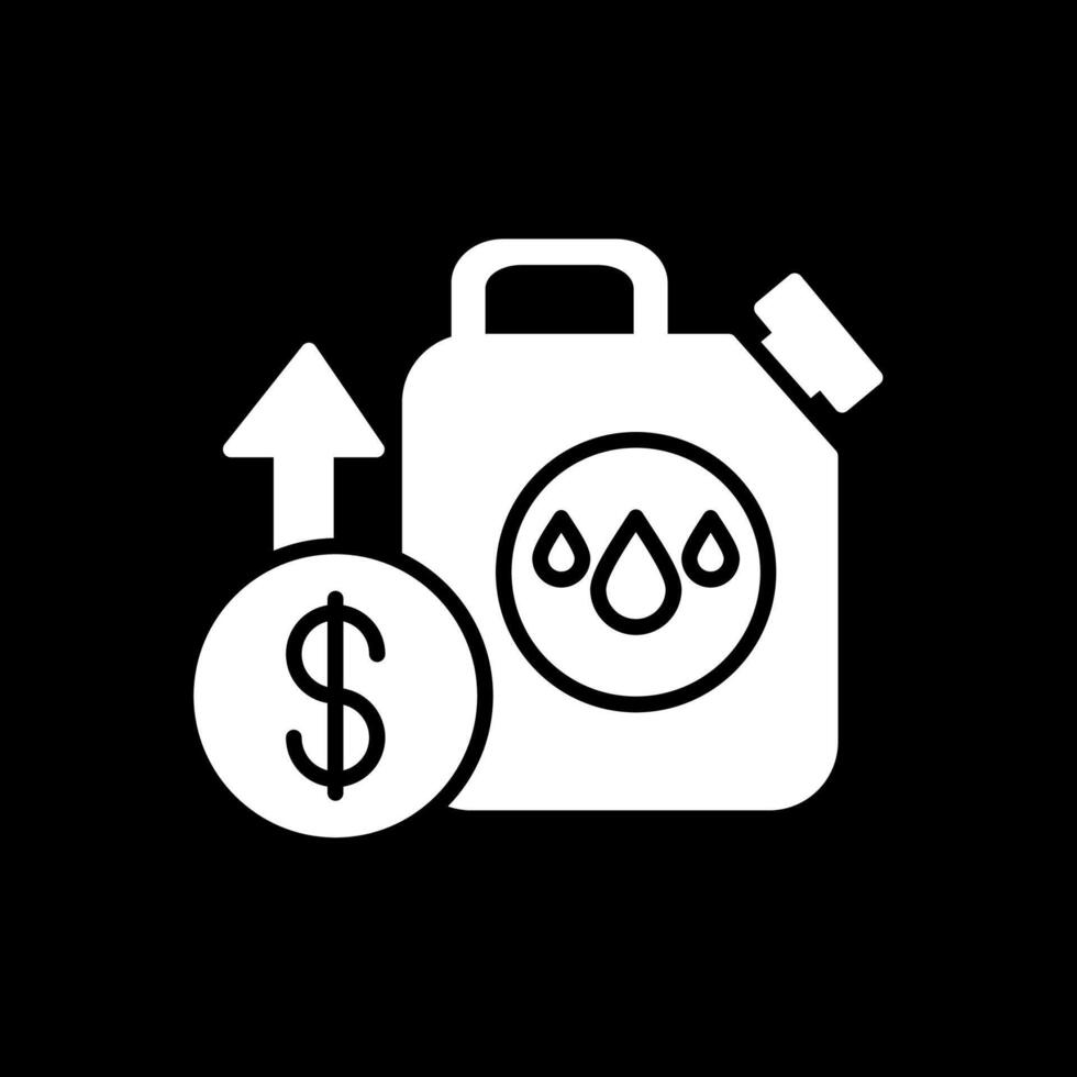 Oil Price Glyph Inverted Icon vector