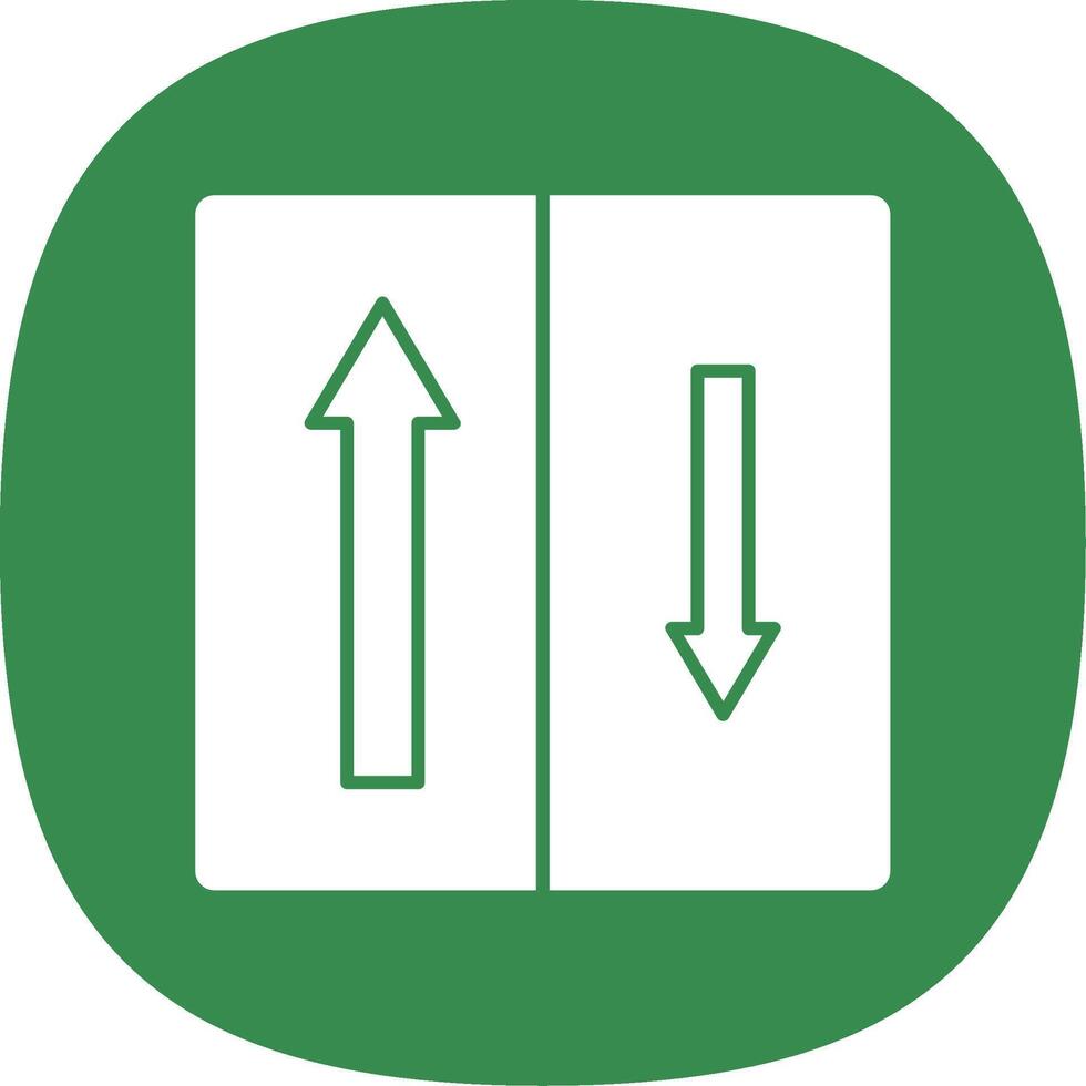 Priority Oncomming Glyph Curve Icon vector