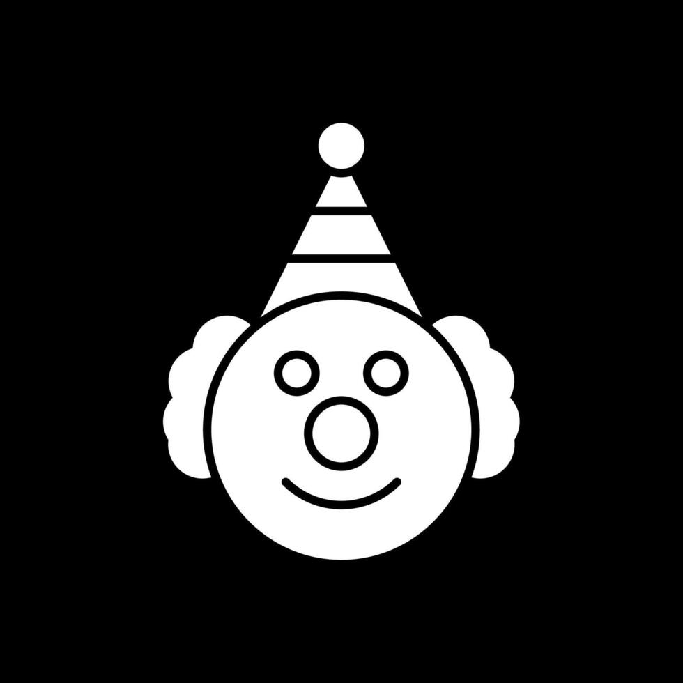 Clown Glyph Inverted Icon vector