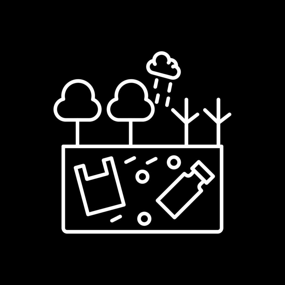 Land Pollution Line Inverted Icon vector