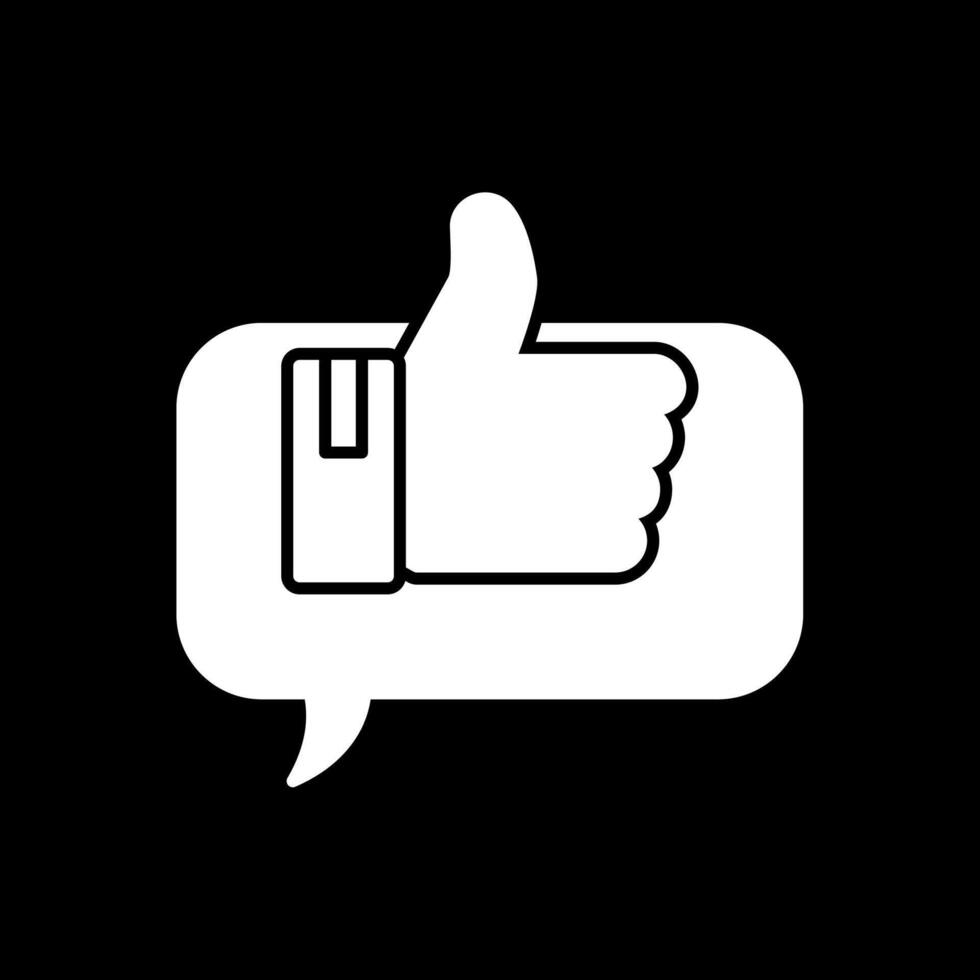 Positive Comment Glyph Inverted Icon vector