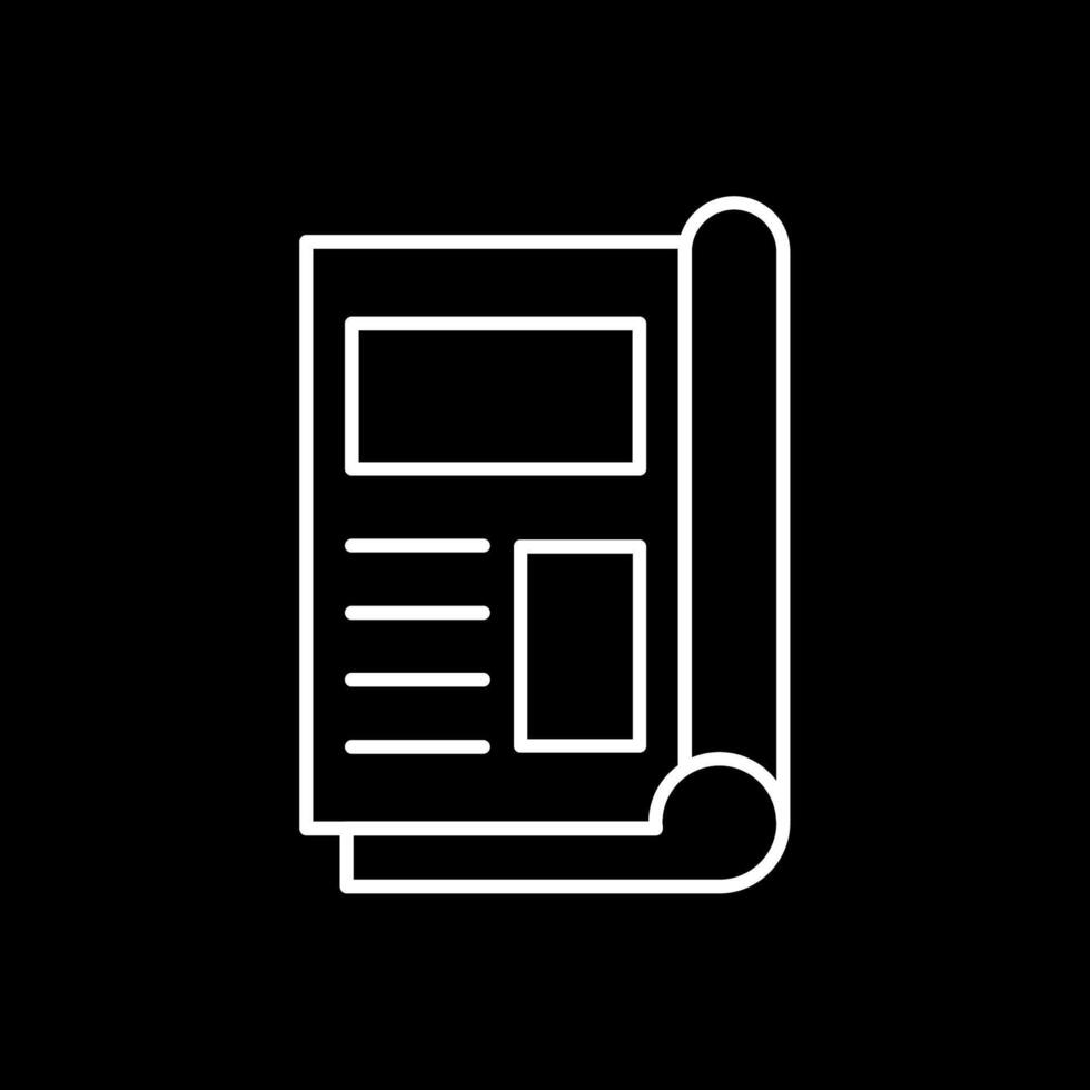 Magazine Line Inverted Icon vector