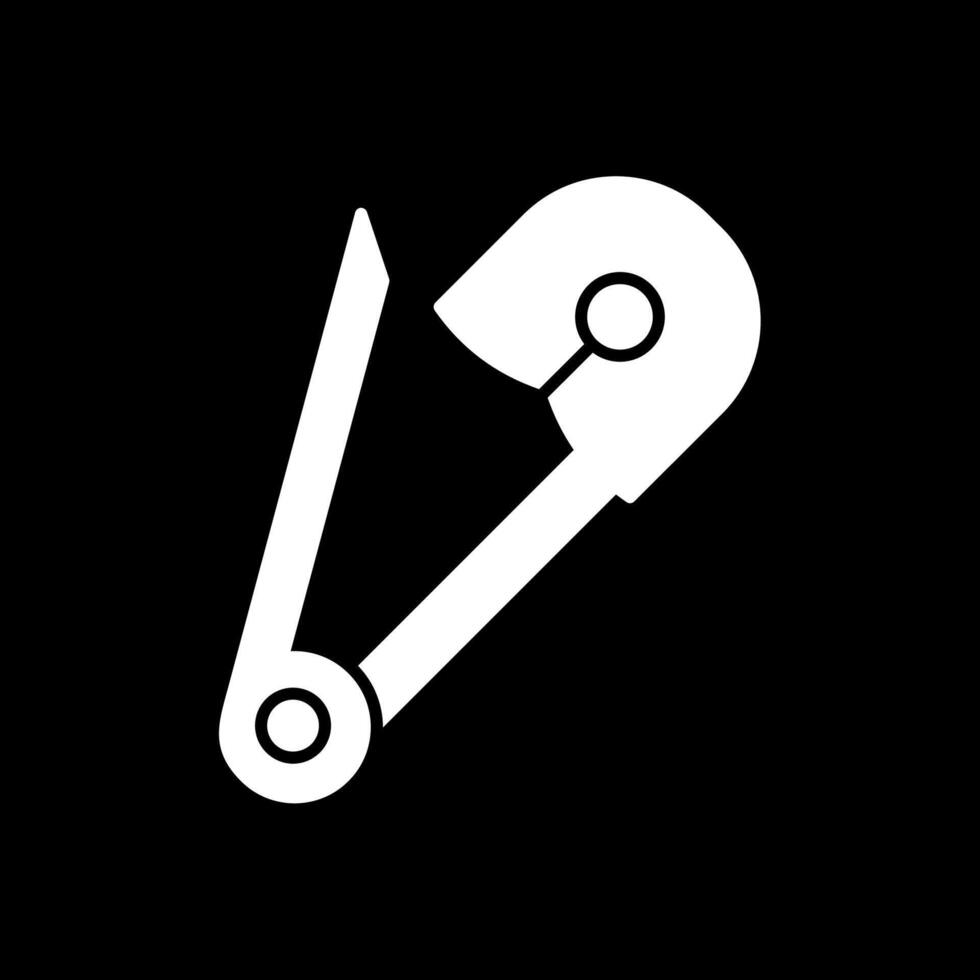 Safety Pin Glyph Inverted Icon vector