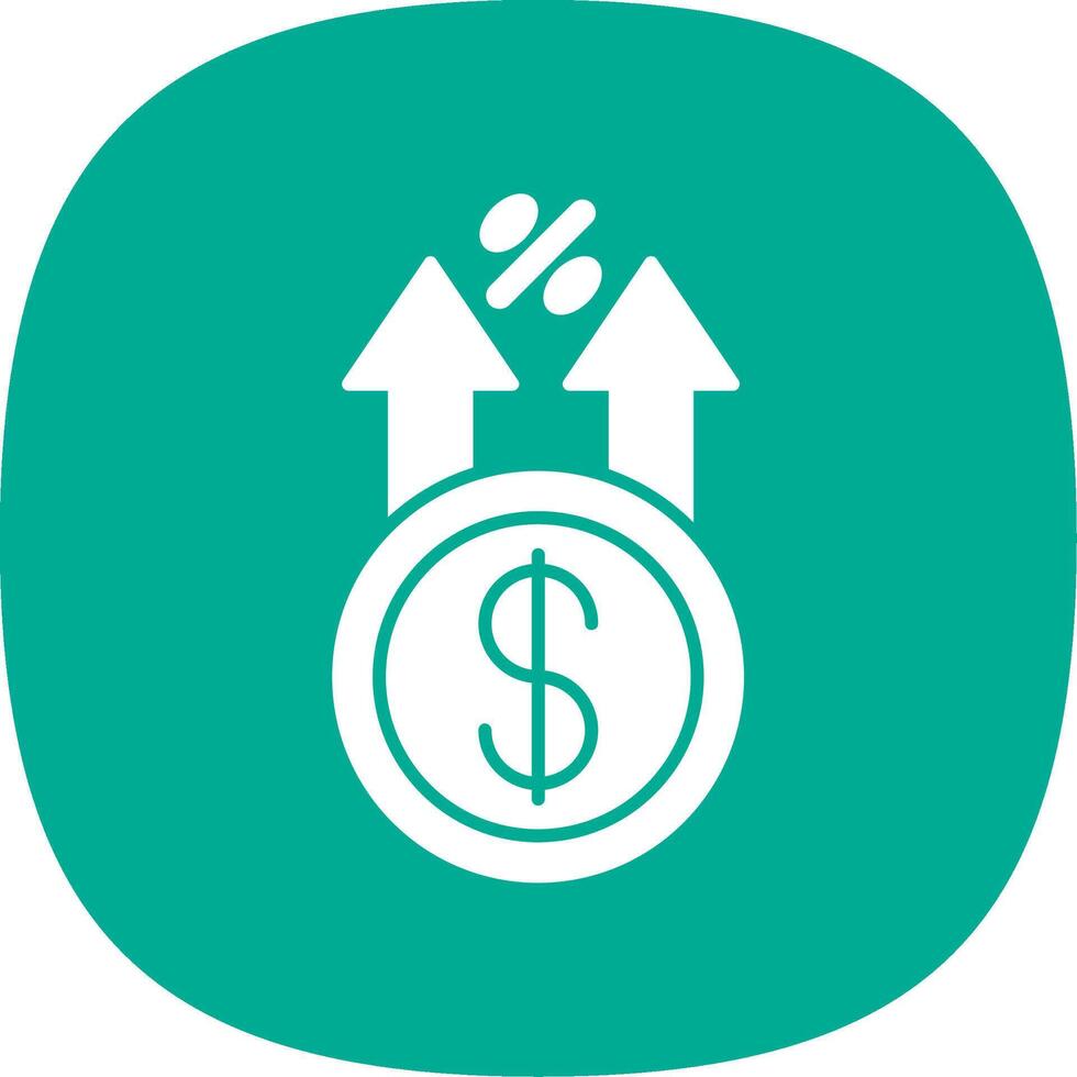 Profit Glyph Curve Icon vector