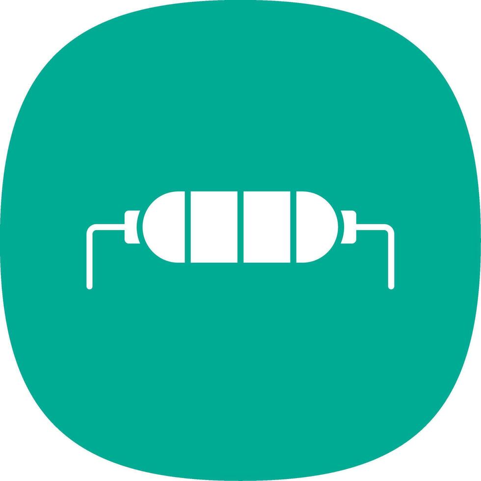 Resistor Glyph Curve Icon vector