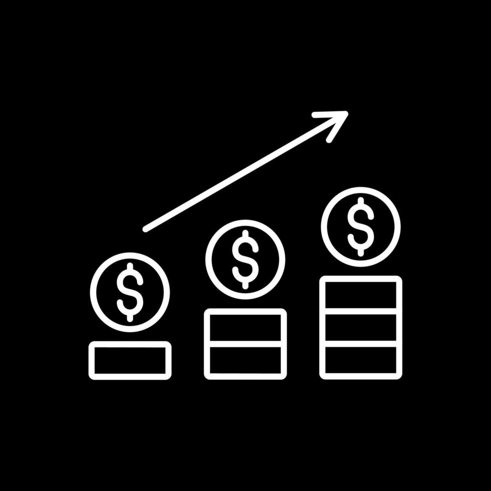 Chart Line Inverted Icon vector