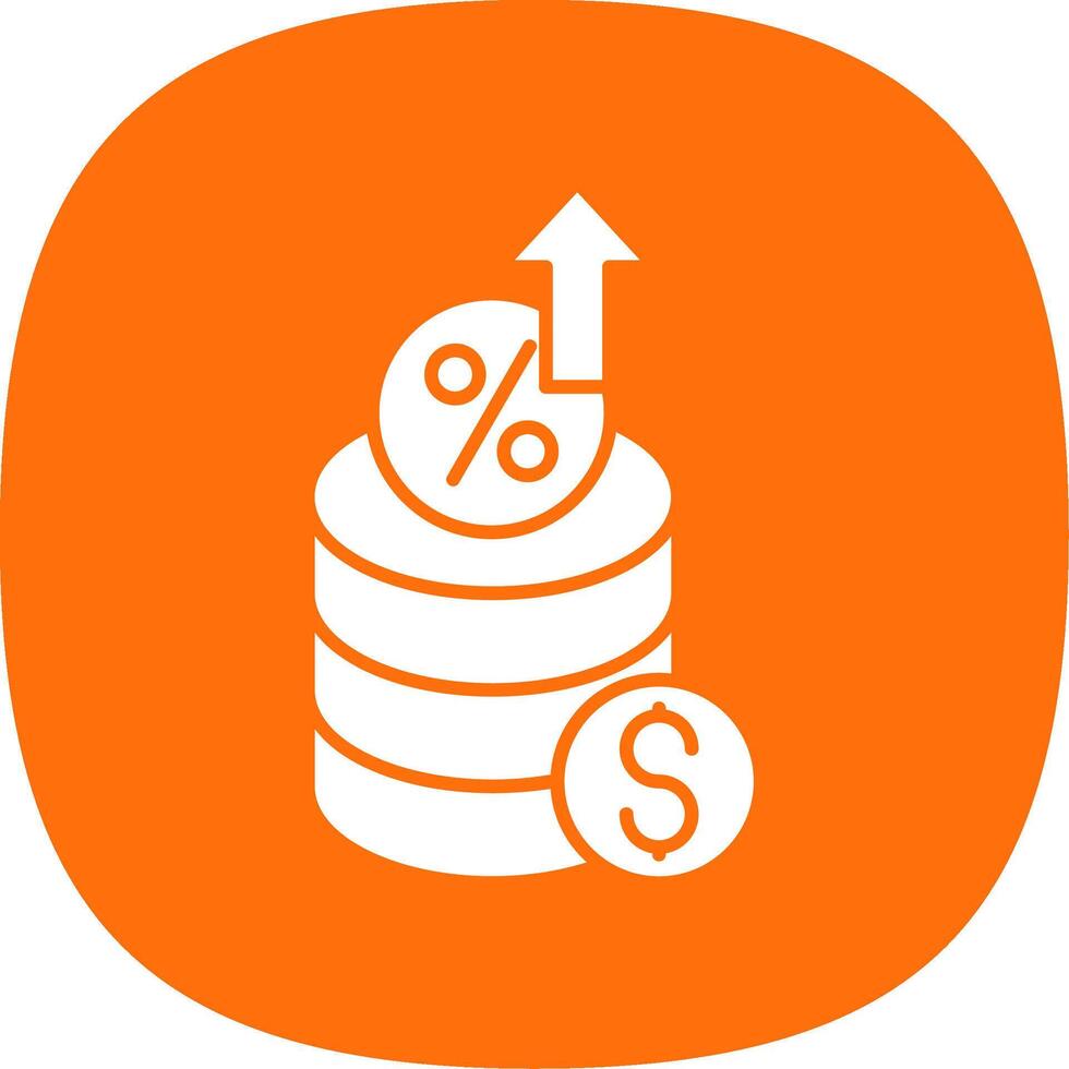 Interest Rate Glyph Curve Icon vector