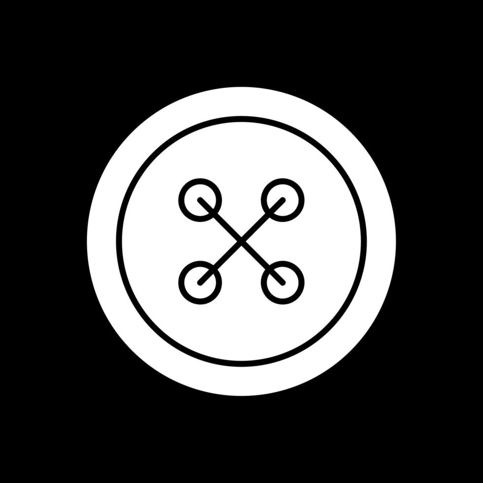 Cloth Button Glyph Inverted Icon vector