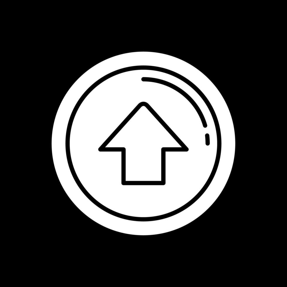 Upload Glyph Inverted Icon vector