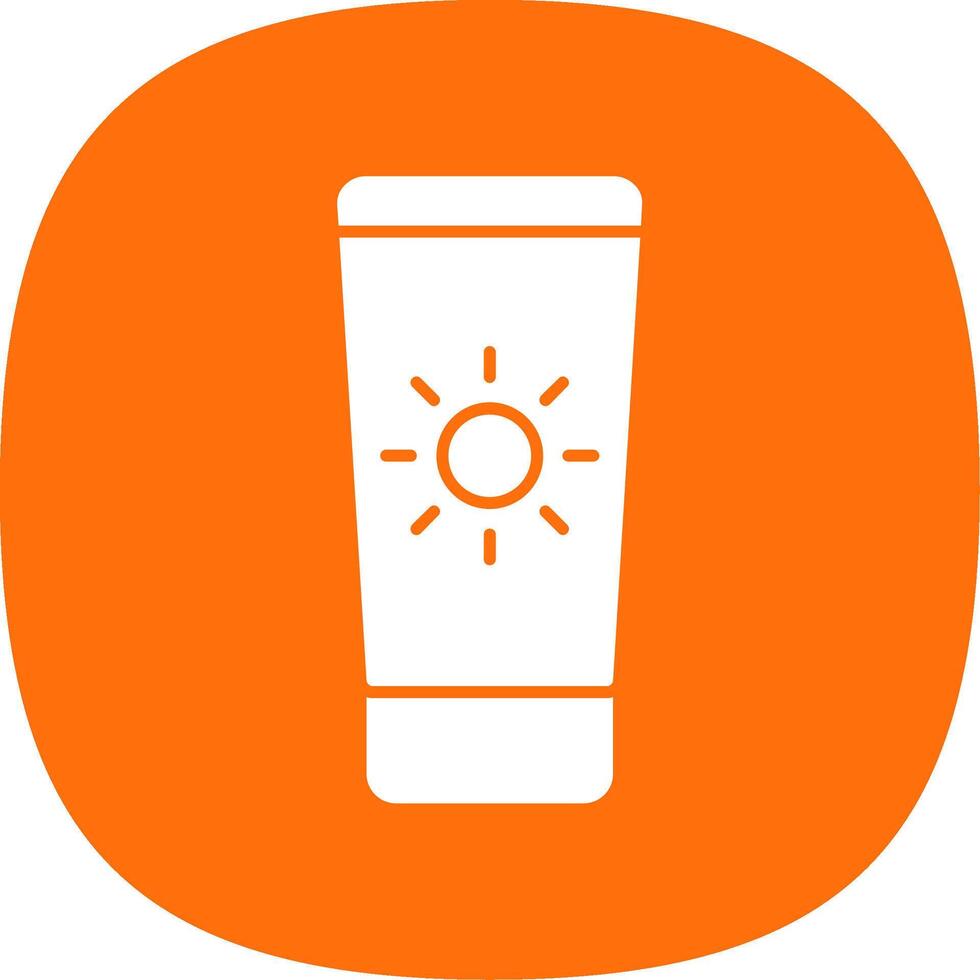 Sun Cream Glyph Curve Icon vector
