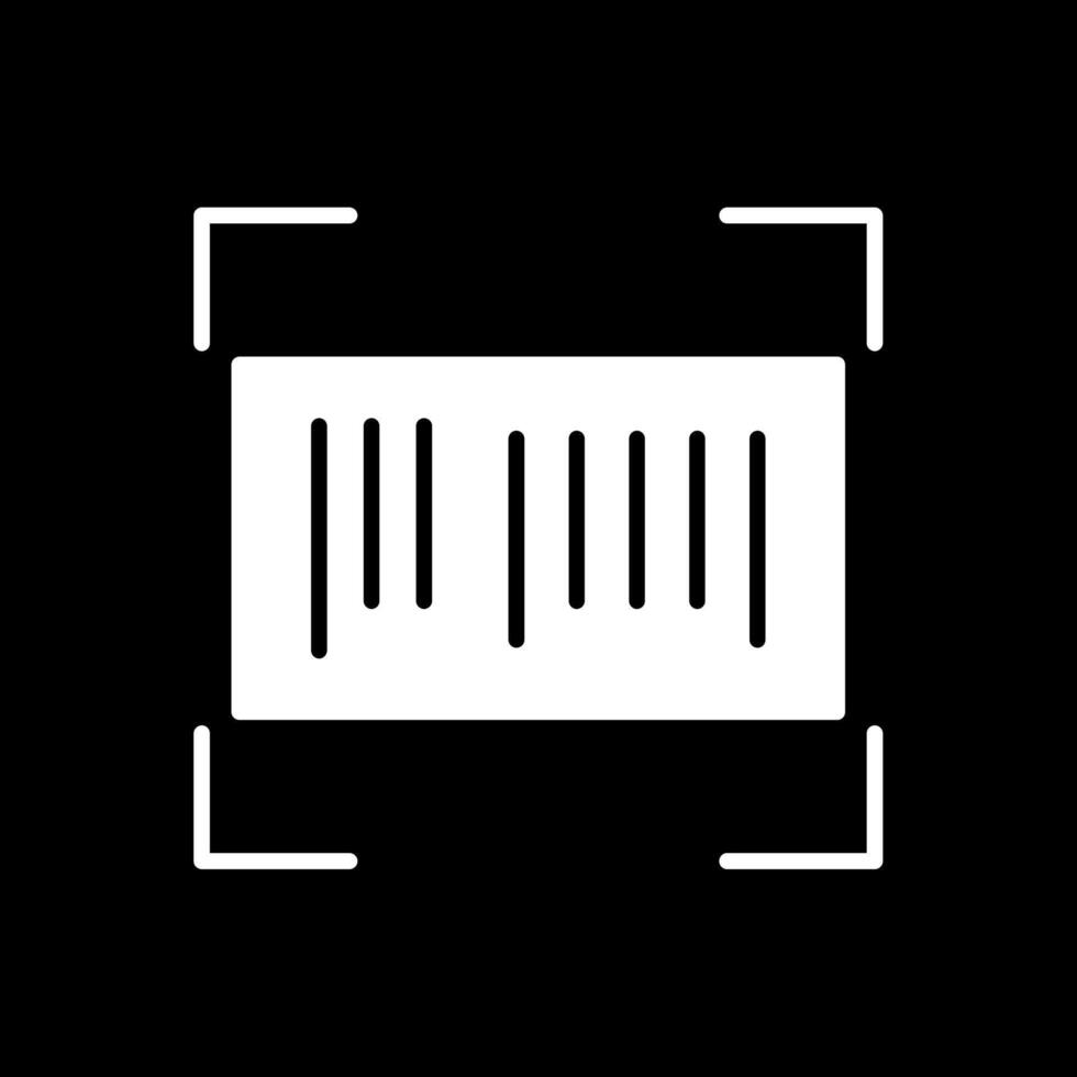 Barcode Glyph Inverted Icon vector