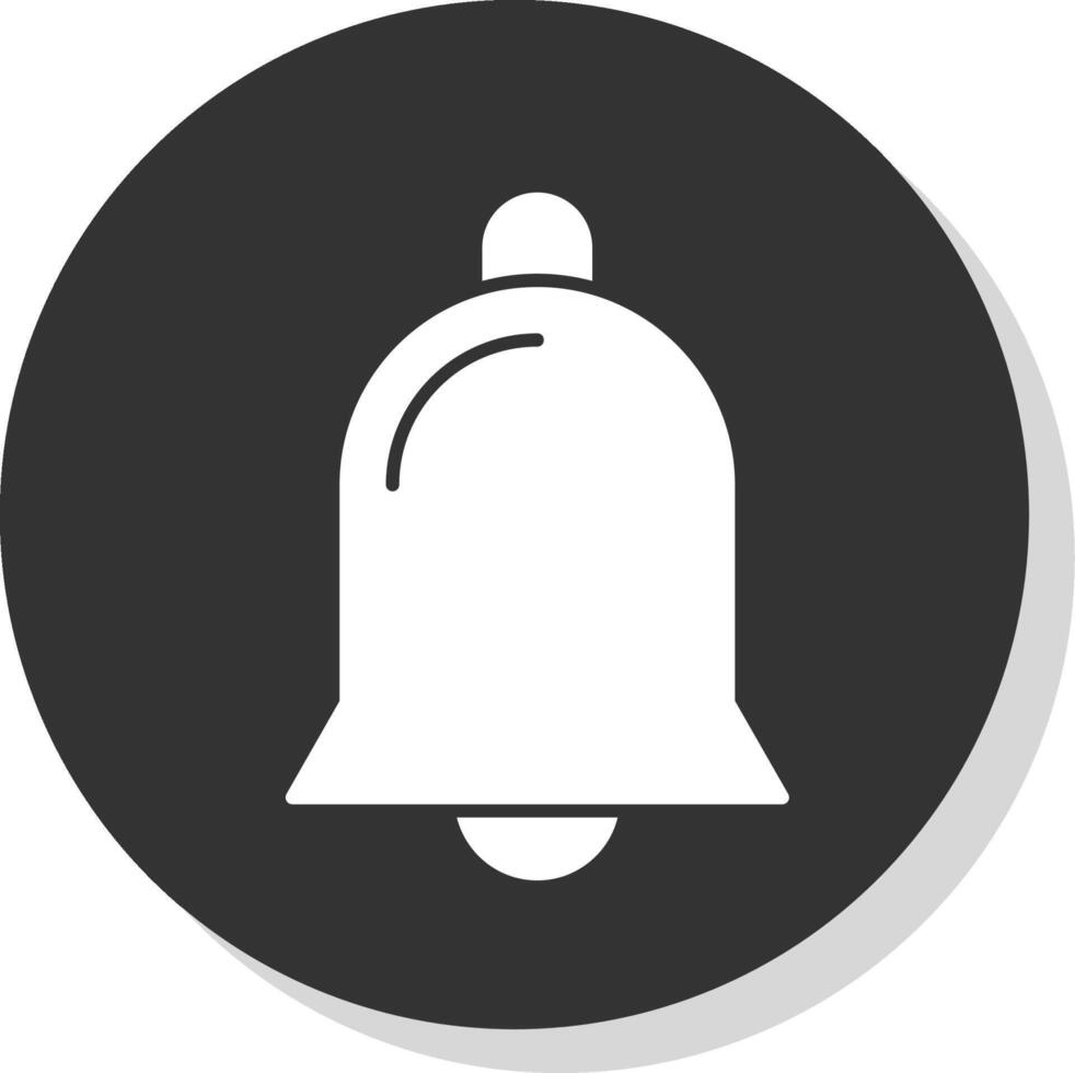 Notification Bell Glyph Grey Circle Icon vector