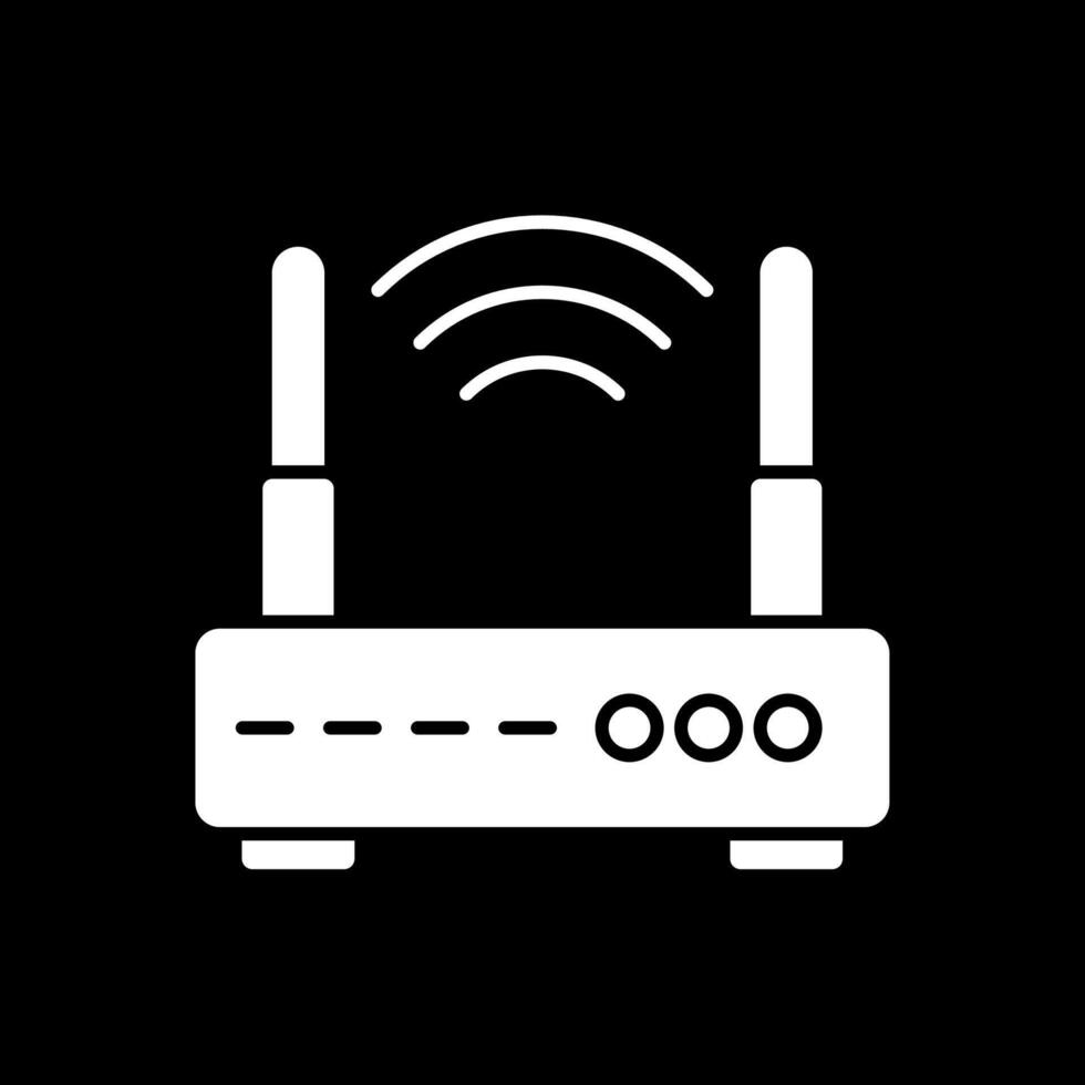 Wifi Router Glyph Inverted Icon vector