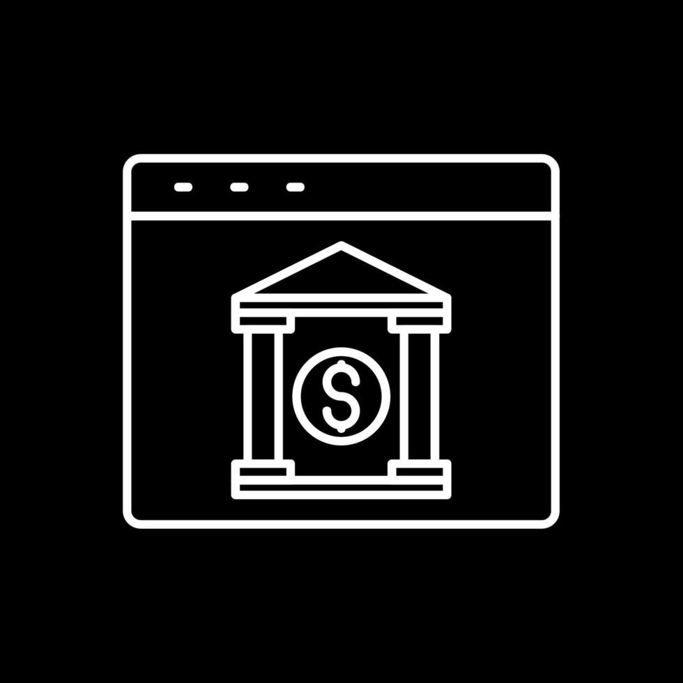 Internet Banking Line Inverted Icon vector
