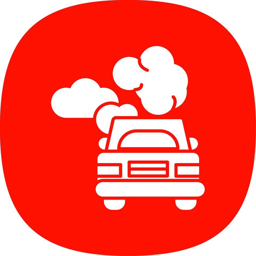 Car Pollution Glyph Curve Icon vector