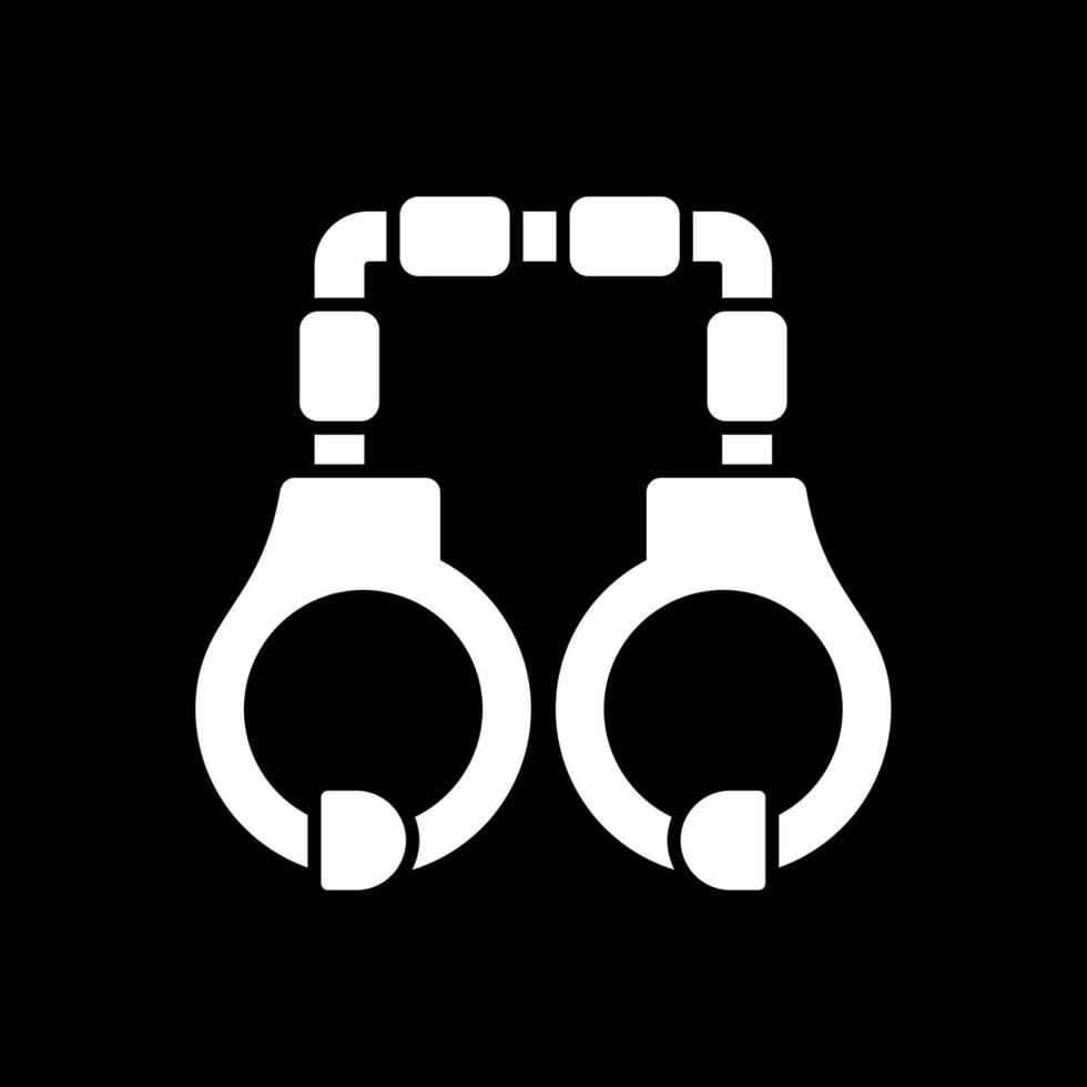 Handcuffs Glyph Inverted Icon vector