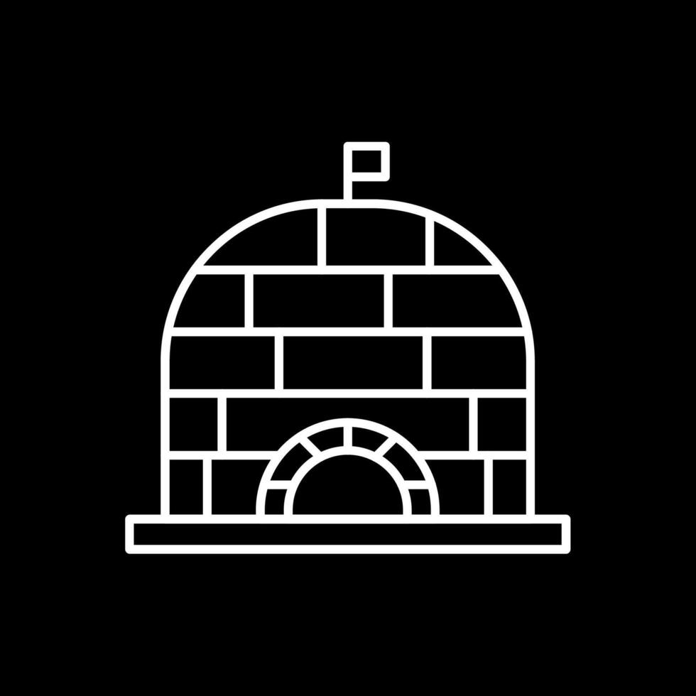 Igloo Line Inverted Icon vector