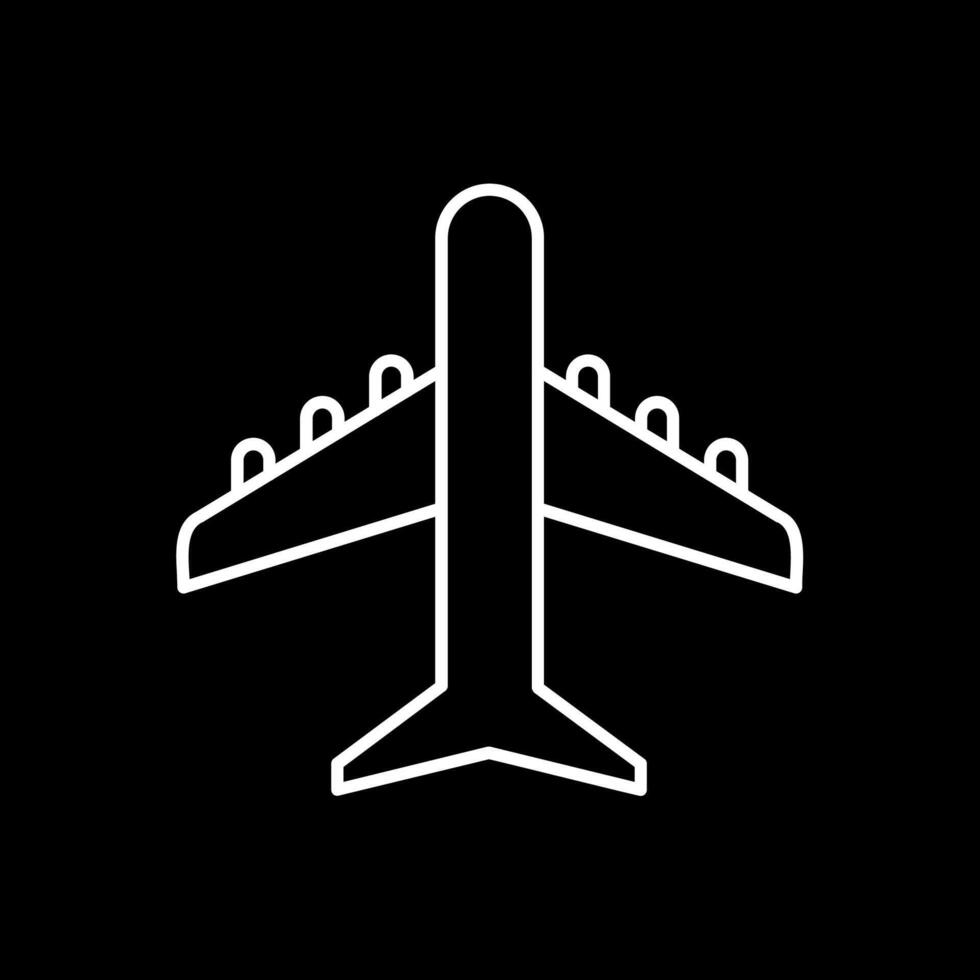 Plane Line Inverted Icon vector