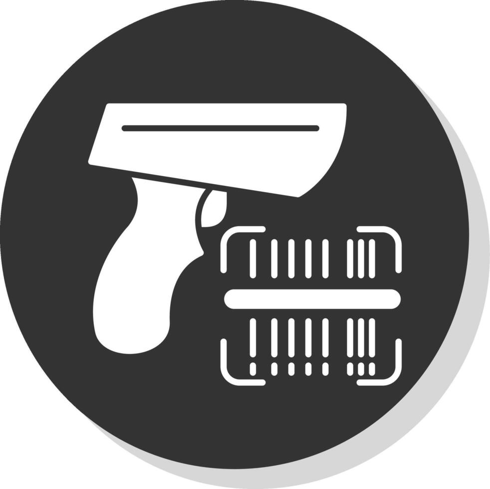 Barcode Glyph Grey Circle Icon vector