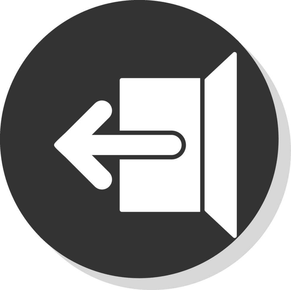 Logout Glyph Grey Circle Icon vector