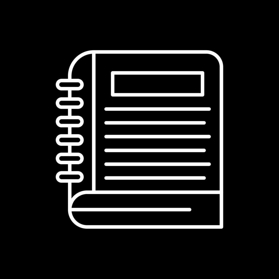 Notebook Line Inverted Icon vector