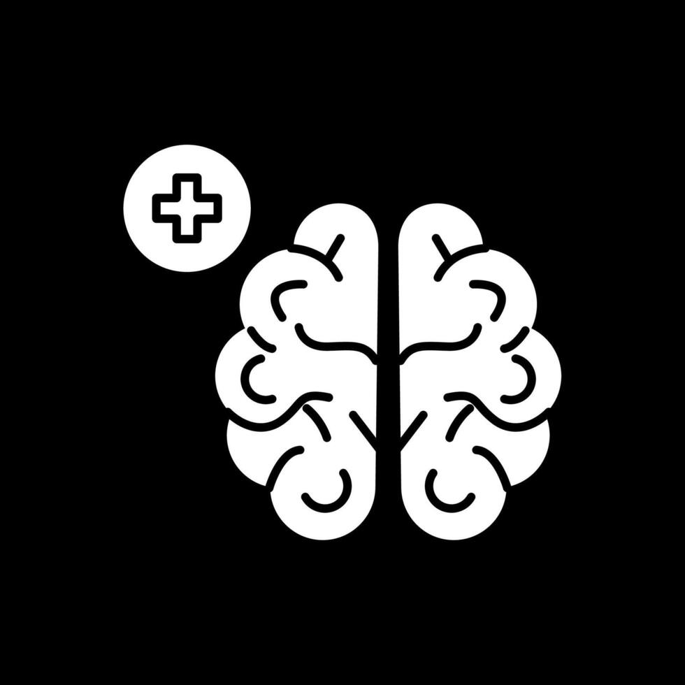 Neurology Glyph Inverted Icon vector