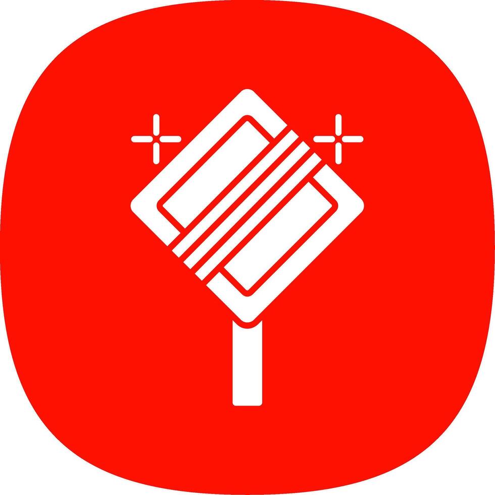 End Of Priority Glyph Curve Icon vector