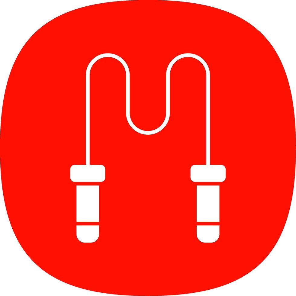 Skipping Rope Glyph Curve Icon vector