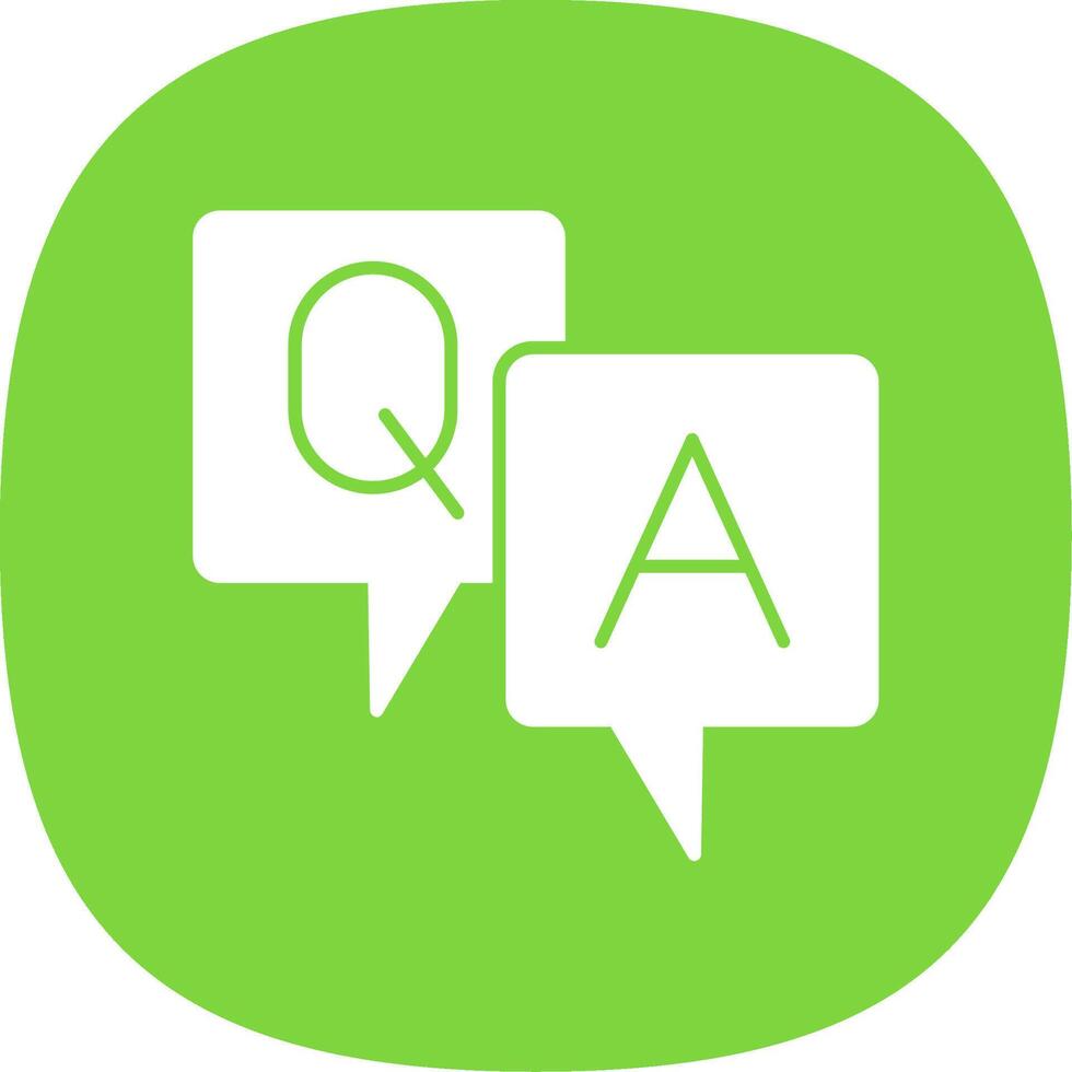 Question And Answer Glyph Curve Icon vector