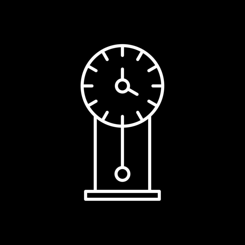 Clásico reloj línea invertido icono vector