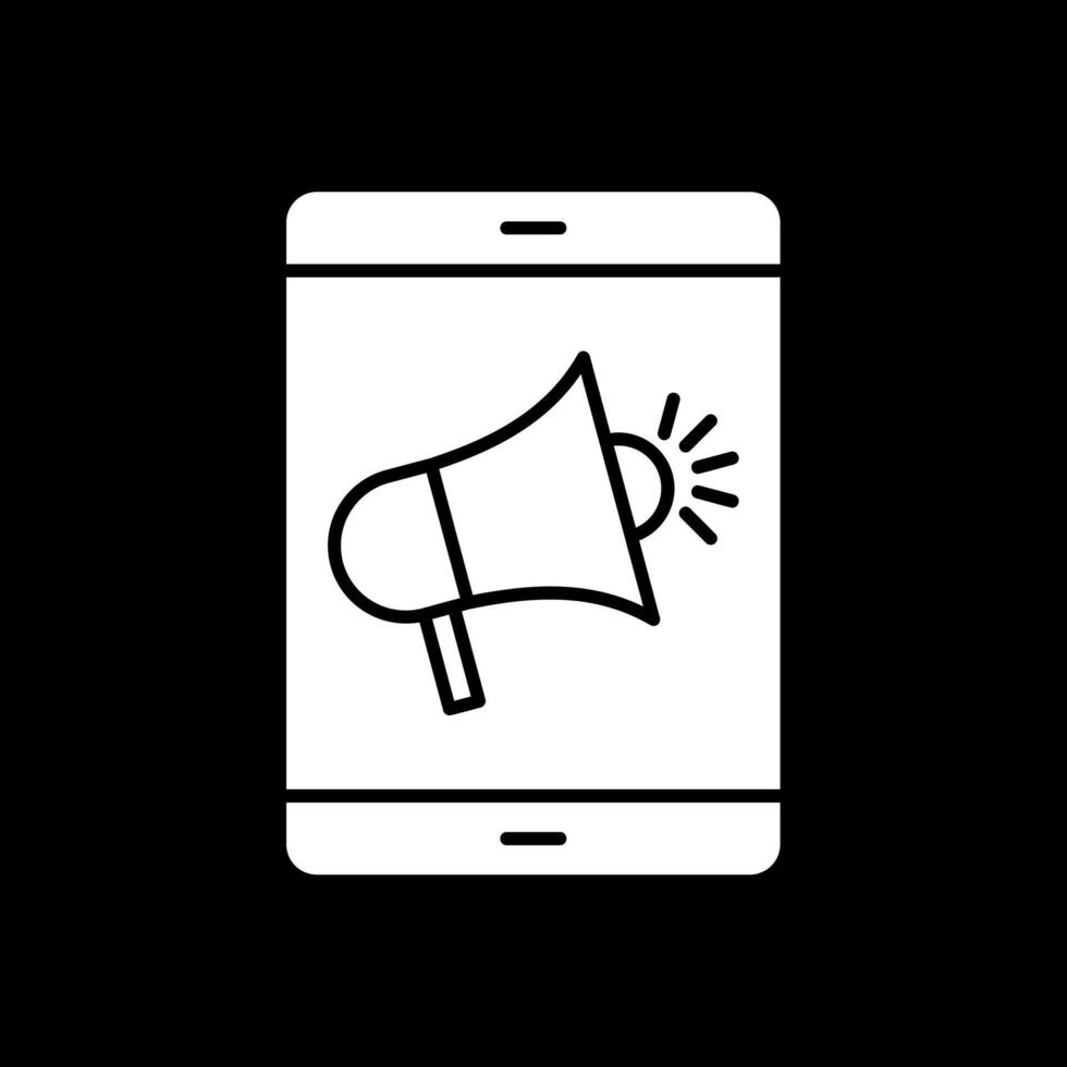 Digital Campaign Glyph Inverted Icon vector