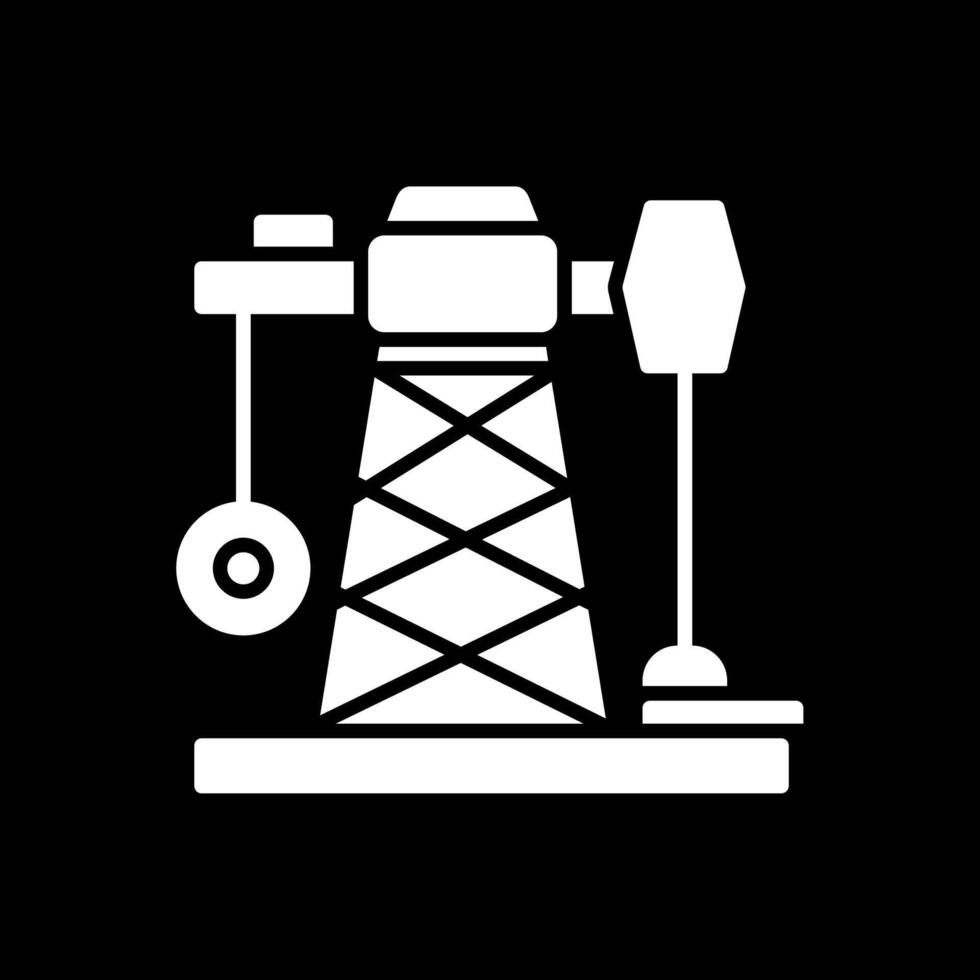 Oil Mining Glyph Inverted Icon vector