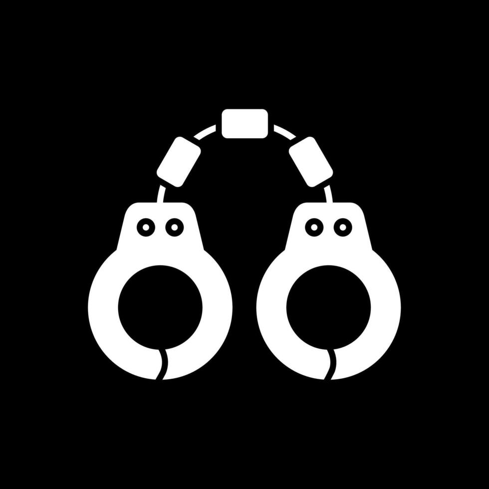 Handcuffs Glyph Inverted Icon vector