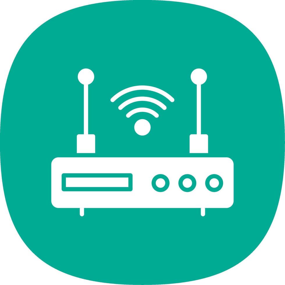 Modem Glyph Curve Icon vector