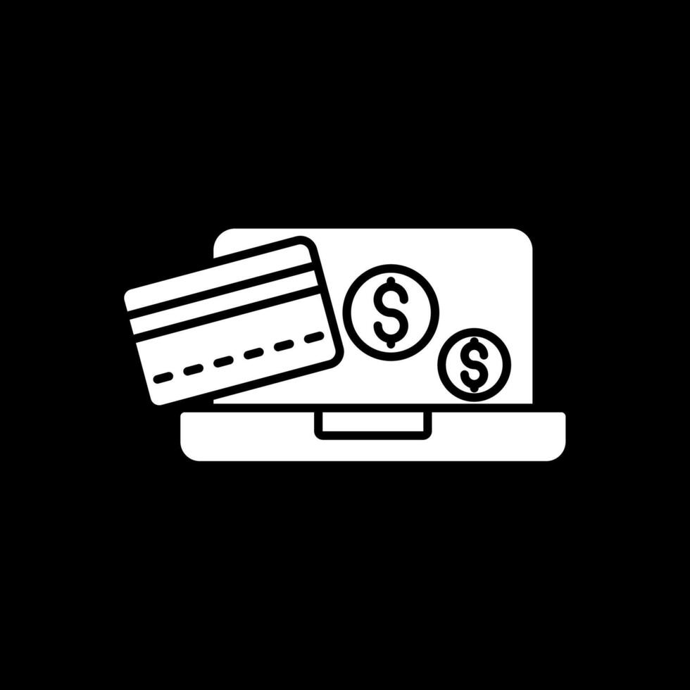Paying Glyph Inverted Icon vector