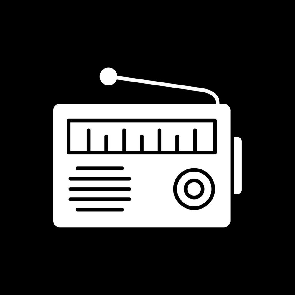 Radio Glyph Inverted Icon vector