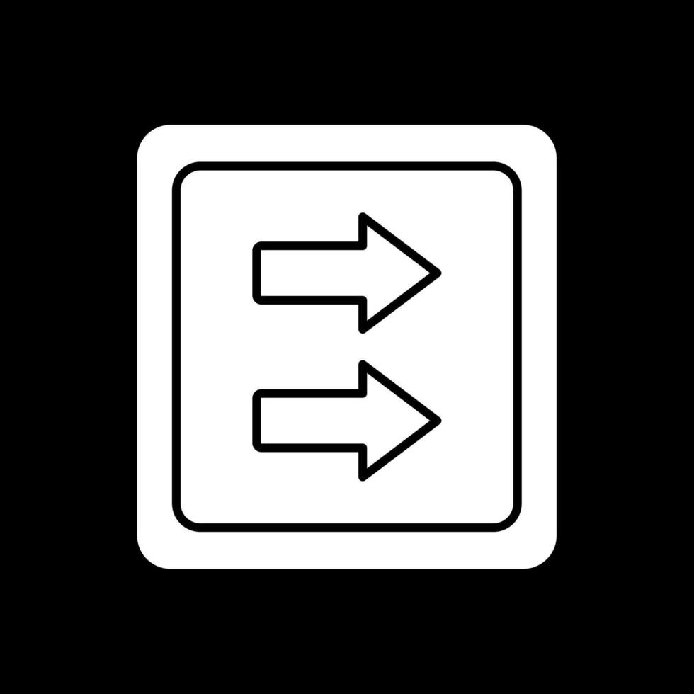 Fast Forward Glyph Inverted Icon vector