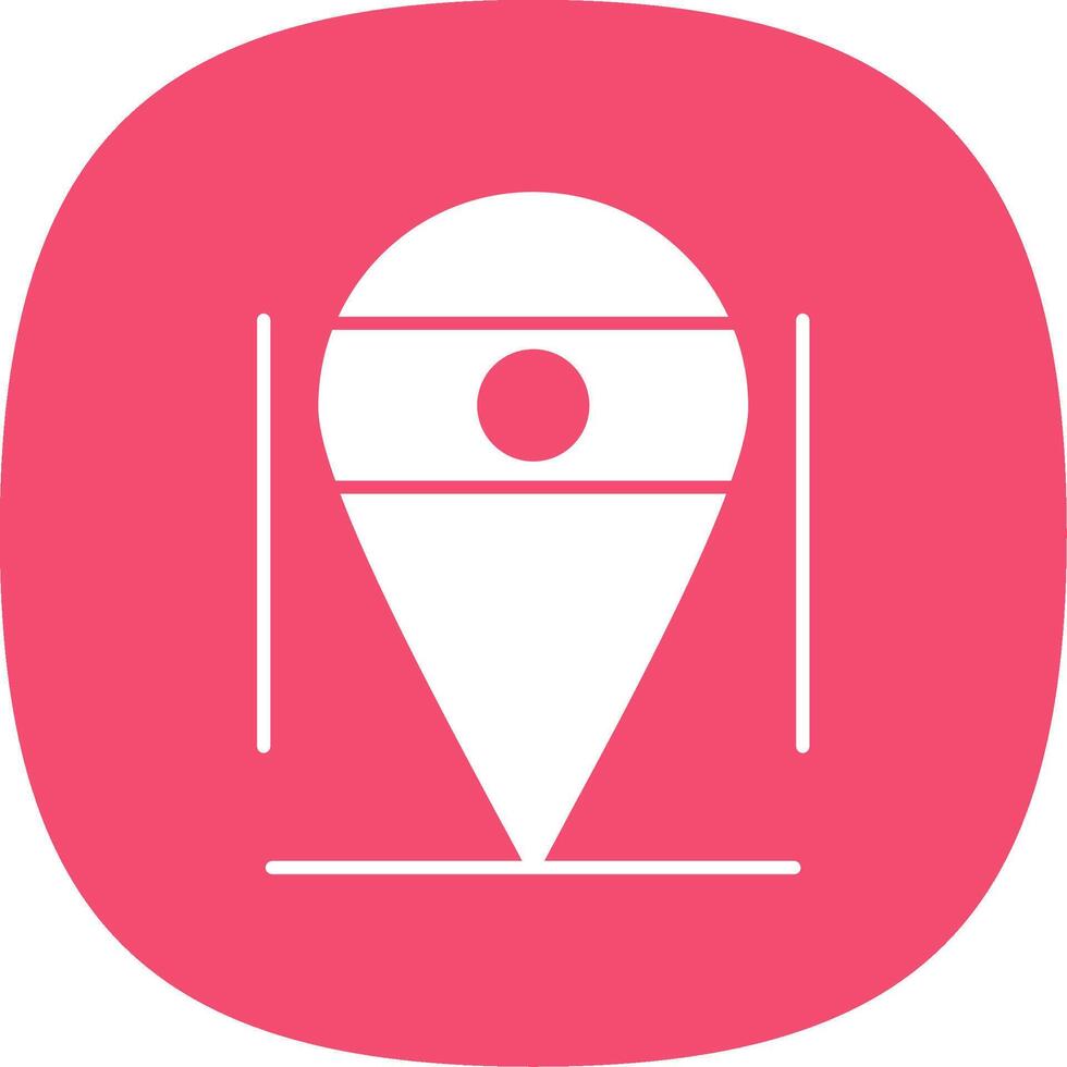 Location Glyph Curve Icon vector