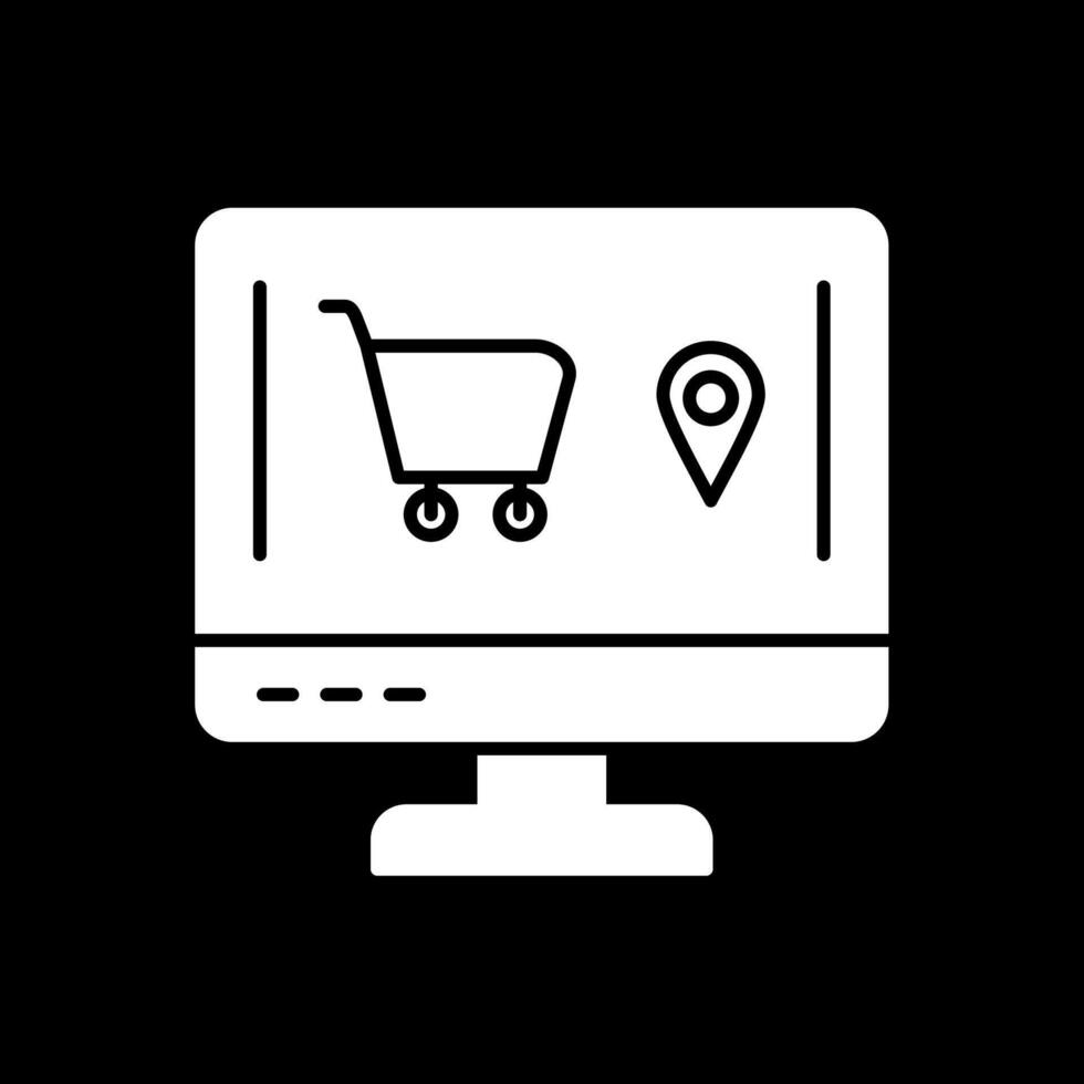 Online Order Glyph Inverted Icon vector