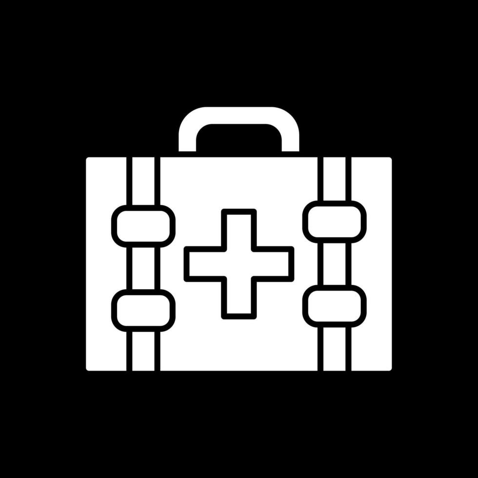 First Aid Kit Glyph Inverted Icon vector