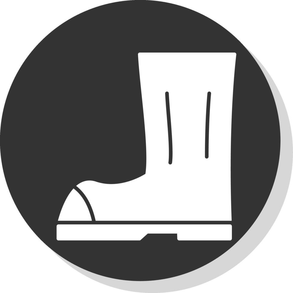 Boot Glyph Grey Circle Icon vector