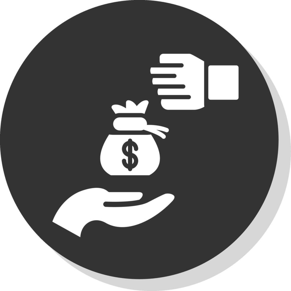 Bribery Glyph Grey Circle Icon vector