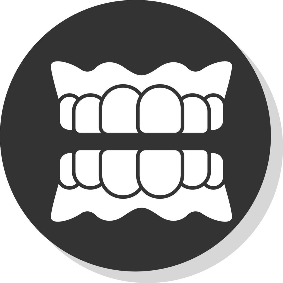 Denture Glyph Grey Circle Icon vector