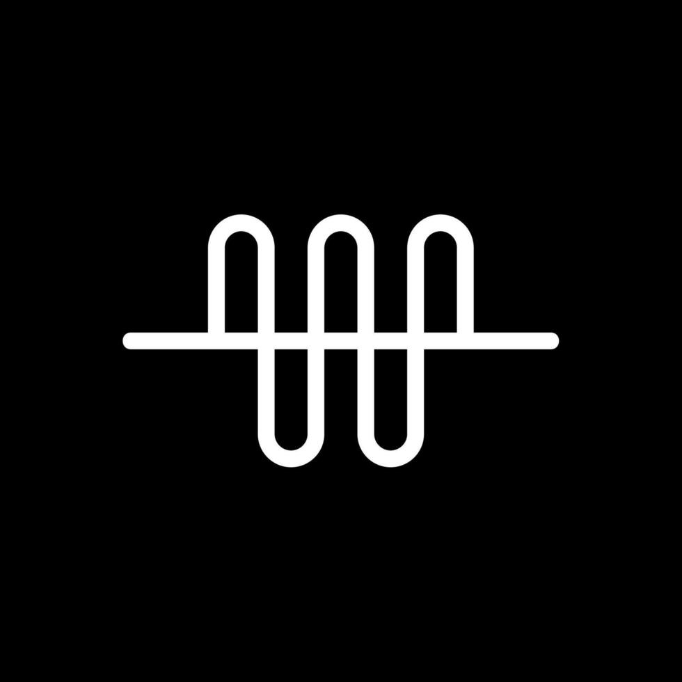 Audio Wave Glyph Inverted Icon vector