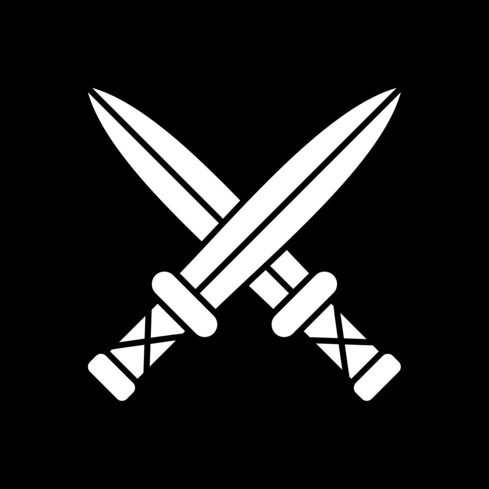 Two Swords Glyph Inverted Icon vector