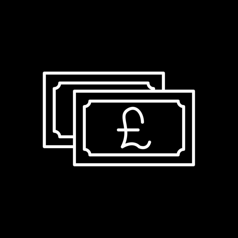 Pound Currency Line Inverted Icon vector