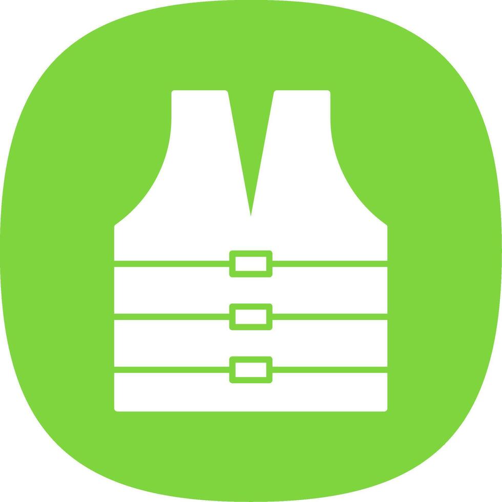 Life Jacket Glyph Curve Icon vector
