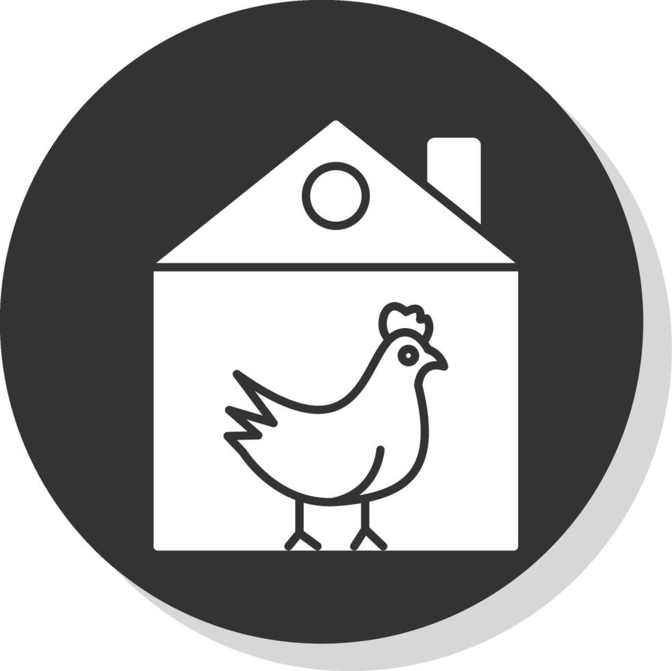 Chicken Glyph Grey Circle Icon vector